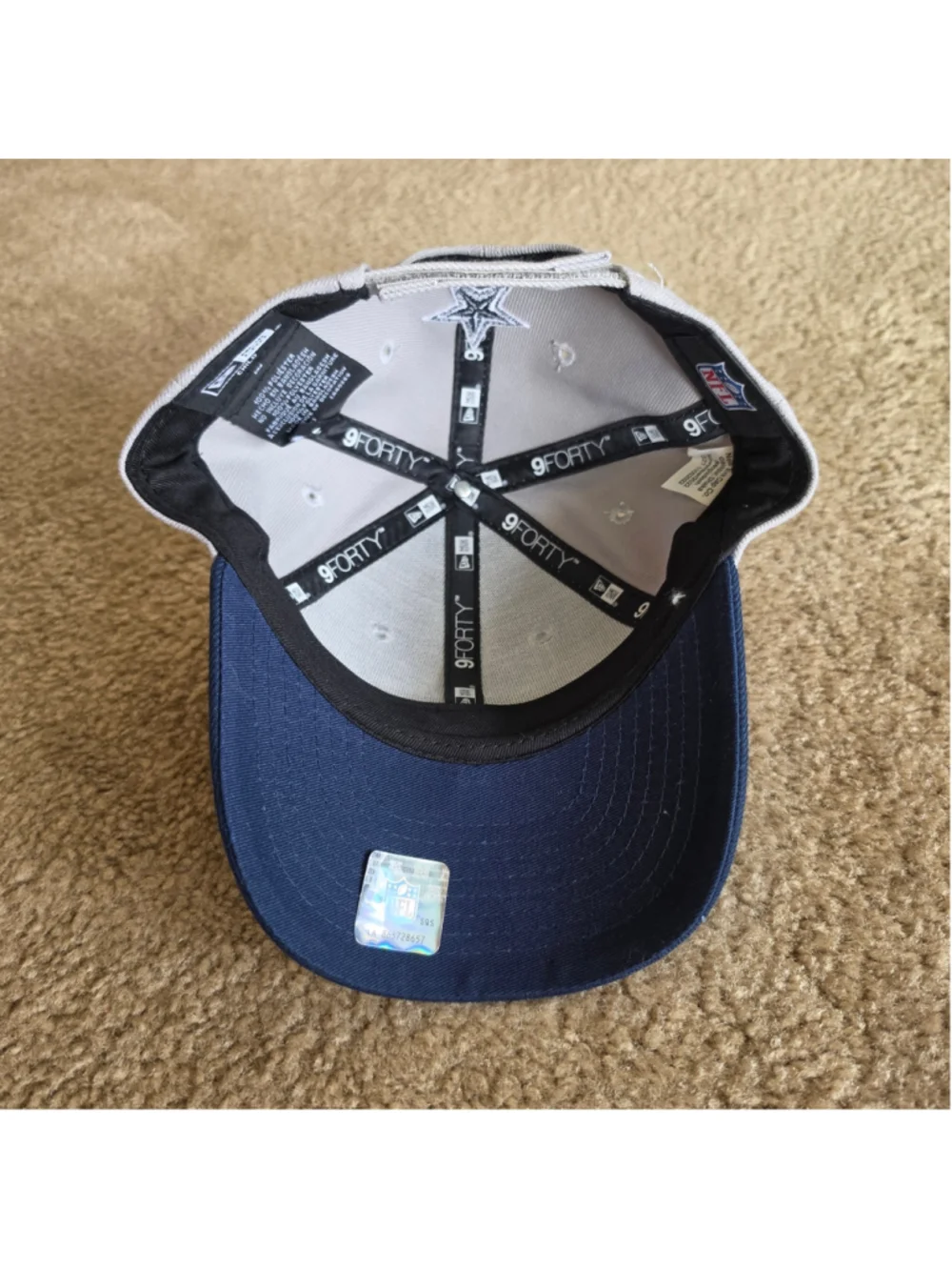 New Era NFL Dallas Cowboys Childrens Adjustable Gray Hat with Blue Logo